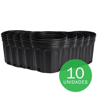 vaso embalagem mudas nutriplan 3 6 litro preto 10 unidades