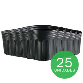 vaso embalagem mudas nutriplan 8 litro preto 25 unidades