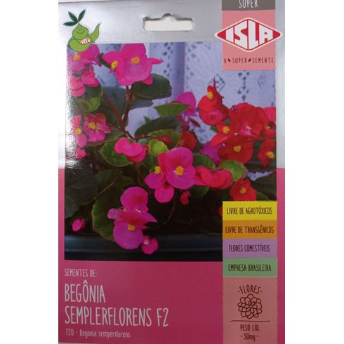 Semente de Begonia Semplerflorens F2 SUPER Isla 50 mg