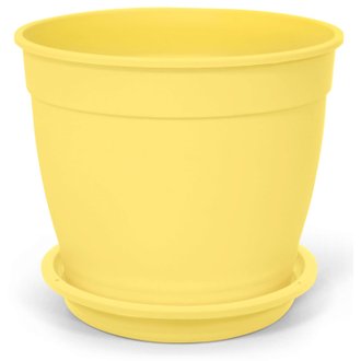 vaso aquarela com prato nutriplan amarelo claro