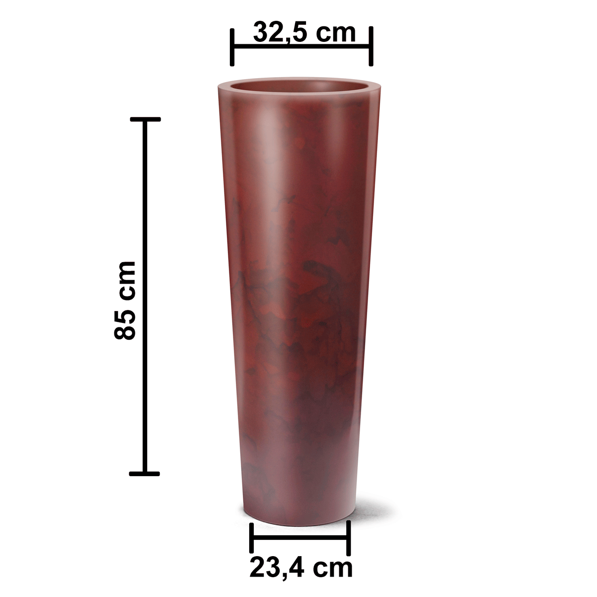 Vaso Rotomoldado em Polietileno Classic Cone Areia 85 cm - Bacias e Vasos  Decorativos
